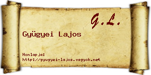 Gyügyei Lajos névjegykártya